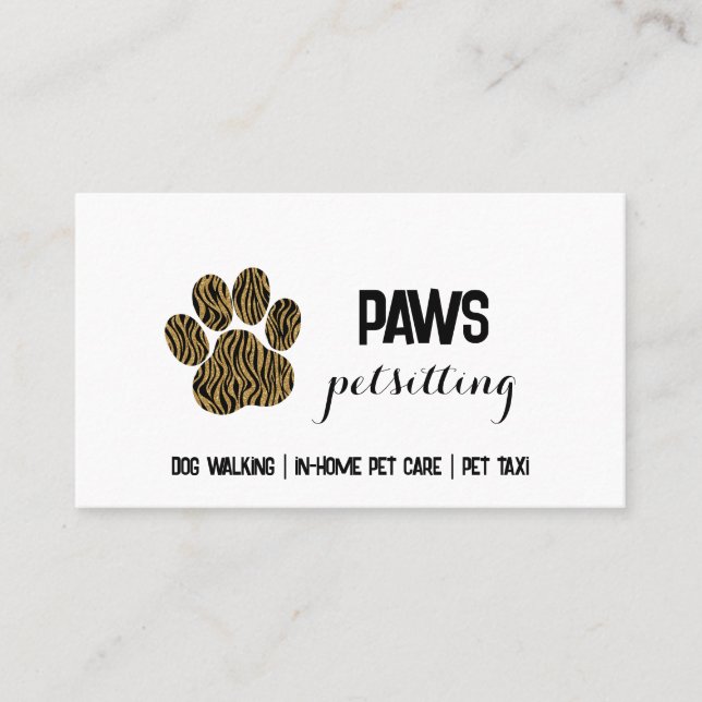 Cartão de Visita Paw Print (Frente)