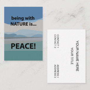 Cartão De Visita Paz Ser com a Natureza é Viagem de Paz