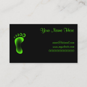 Cartão De Visita Pé verde transparente