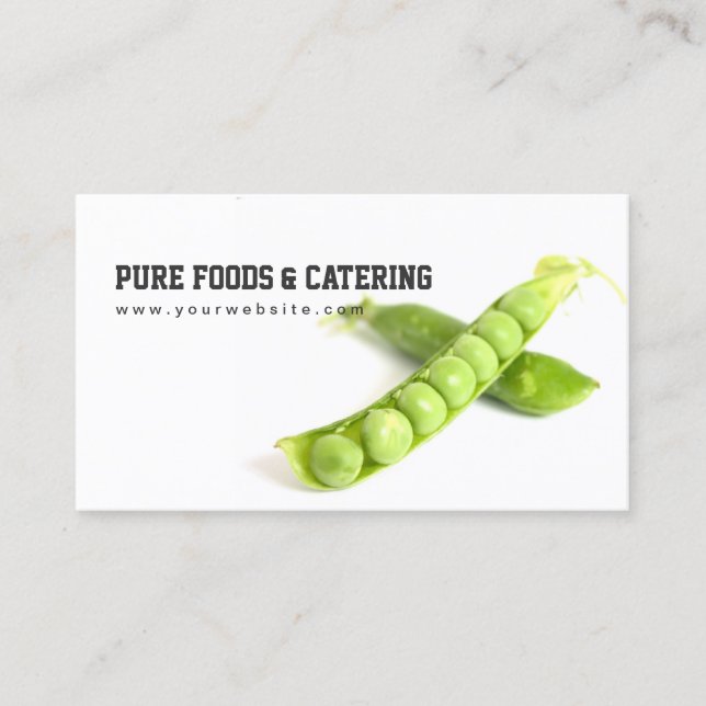 Cartão De Visita Pea Pod Pure Comidas e Catering Vegan (Frente)