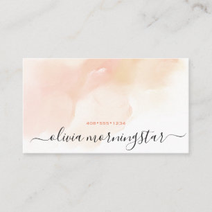 Cartão De Visita Peach Cloud Watercolor Dappled
