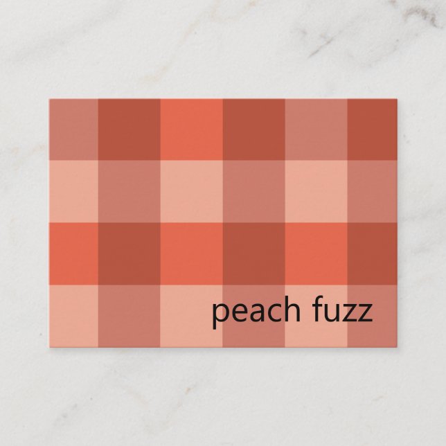 Cartão De Visita Peach Fuzz Orange Checkerboard Patterno (Frente)