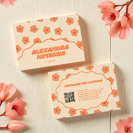 Cartão De Visita Peach Y2K Flor de Vestuário