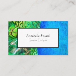 Cartão De Visita Peacock elegante moderno Código QR Artista