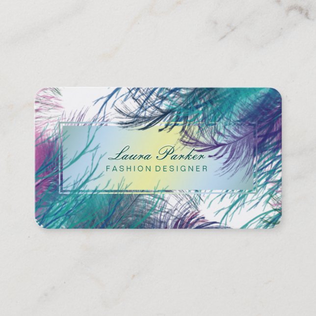 Cartão De Visita Peacock Makeup Artist Hair Stylist Ramificação de  (Frente)