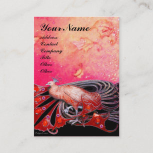 Cartão De Visita PEACOCK vermelho preto