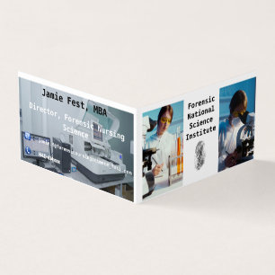 Cartão De Visita Pearl Premium de Ciência Forense Dobrado