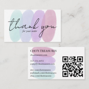 Cartão De Visita PEÇA OBRIGADO AOS Bonito Pastel Blobs minimalistas