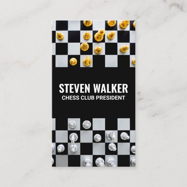 Cartão De Visita Peças de xadrez no Conselho | Jogo do conselho (Frente)