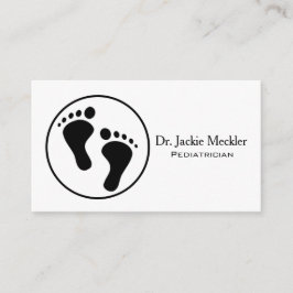 Cartão de visita pediatra dos pés simples do bebê