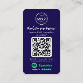 Cartão De Visita Pedido de Avaliação no TripAdvisor com Logotipo e