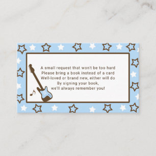 Cartão De Visita Pedido do livro do chá de fraldas de Rockstar -