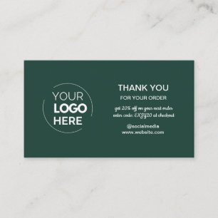 Cartão De Visita Pedido moderno de logotipo minimalista verde Obrig