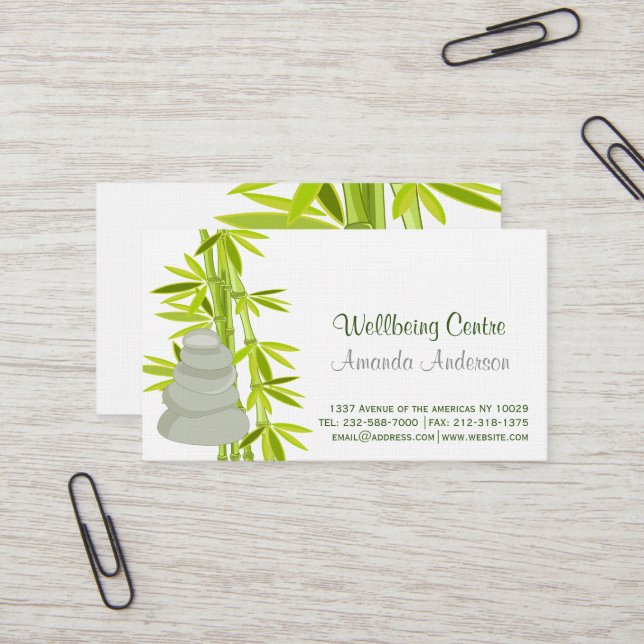 Cartão De Visita Pedras e bambu do zen (Frente/Verso In Situ)