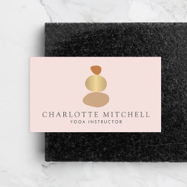 Cartão De Visita Pedras modernas na zona Abstrato, Douradas e logot