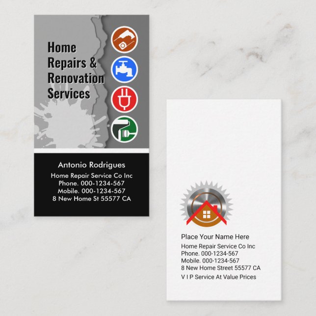 Cartão De Visita Peeling Wall Paint Handyman (Frente/Verso)