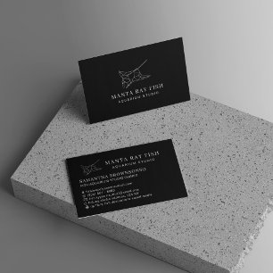 Cartão De Visita Peixe-Aquário Negro Manta Ray