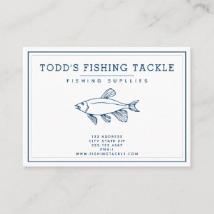 Cartão De Visita Peixe Azul Indigo Elegante - Náutico / Pesca