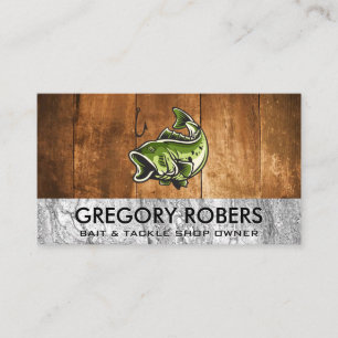 Cartão De Visita Peixes De Baixo Grande Pedra de madeira