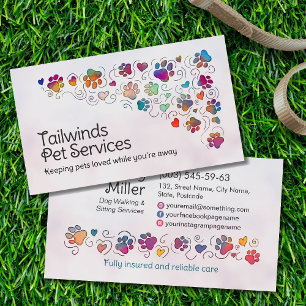 Cartão De Visita Peixes e Calor - desenho de linha desenhado à mão 