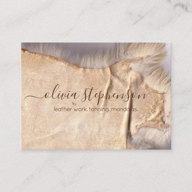 Cartão De Visita Pele Ovina Tendida Ocultar Couro (Frente)