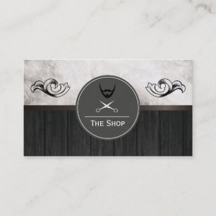 Cartão De Visita Pêlos faciais de madeira de mármore requintados