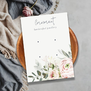 Cartão De Visita Pêmona Verde Suave Floral 2 Holder de Orelha