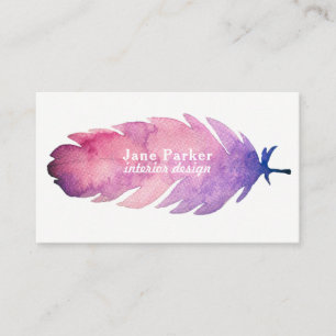 Cartão De Visita Pena da aguarela