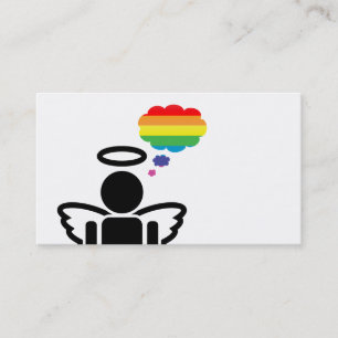 Cartão De Visita pensamentos arco-íris: gay angelicon
