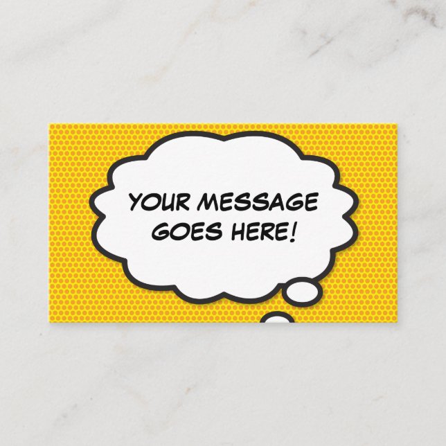 Cartão De Visita Pense em Bubble, Diversão Retrópica (Frente)