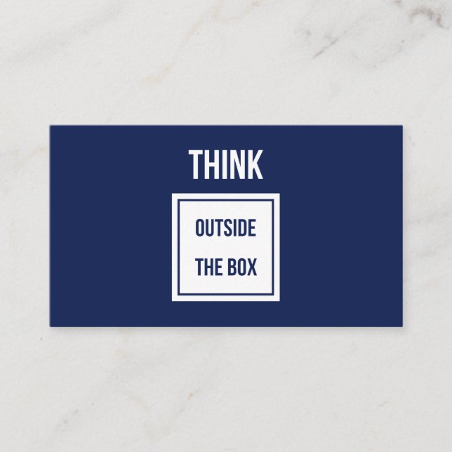 Cartão De Visita Pense fora do marinho do consultor (Frente)
