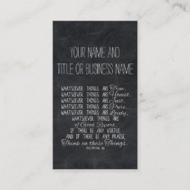 Cartão De Visita Pense na escritura cristã da bíblia destas coisas