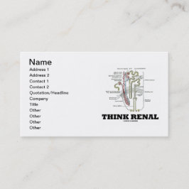 Cartão De Visita Pense renal (rim Nephron renal)