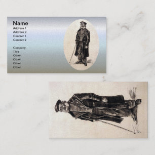 Cartão De Visita Pensionador cego com um Stick