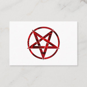 Cartão De Visita Pentagrama do Diabo Vermelho