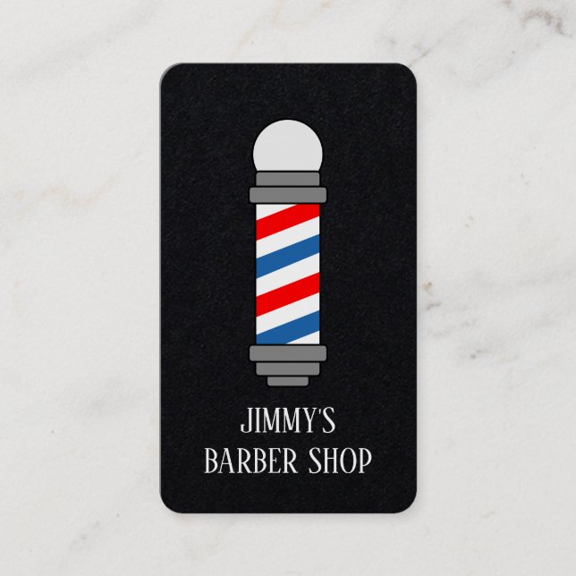 Cartão De Visita Penteado clássico de compro de barbeiro vermelho e (Frente)