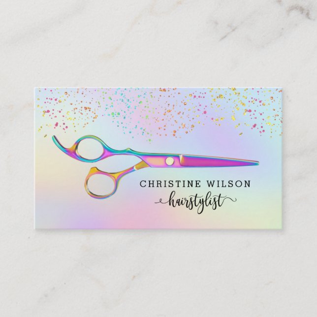 Cartão De Visita penteado de cores pastel (Frente)