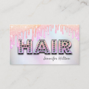 Cartão De Visita Penteado retro holográfico fedorento