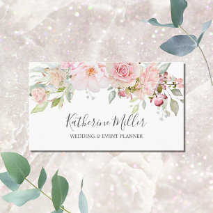 Cartão De Visita Peônia Flor Rosa Rosa Choque Romântico Floral