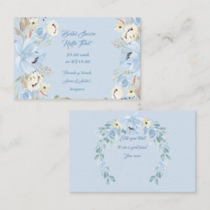 Cartão De Visita Peônias de Aquarela Azul