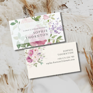 Cartão De Visita Peonies elegante