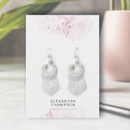 Cartão De Visita Peony Frame Modern Floral Sketch Jewelry Display