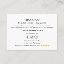 Cartão De Visita Pequenas empresas Obrigado Por Percentagem Do Cart