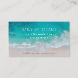 Cartão De Visita Pequeno e moderno negócio de chic de praia oceânic
