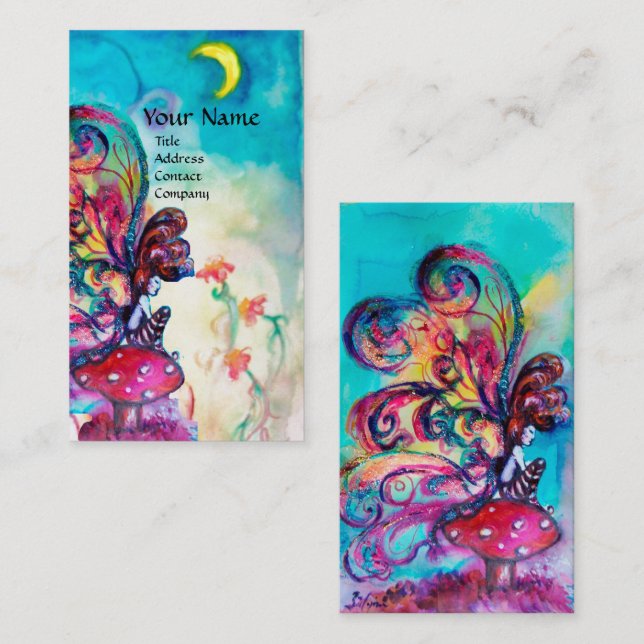 Cartão De Visita Pequeno Elfo dos Cogumelos (Frente/Verso)