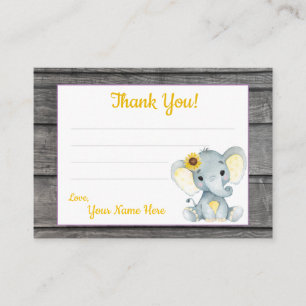 Cartão De Visita Pequeno Obrigado Marque Texto Elefante amarelo