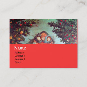 Cartão De Visita PEQUENOS ÂNGULOS MONOGRAMAS antigo azul vermelho