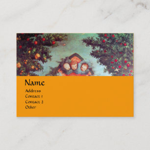 Cartão De Visita PEQUENOS ÂNGULOS MONOGRAMAS antigo azul vermelho