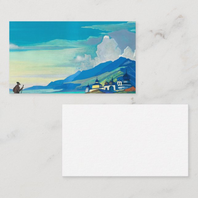 Cartão De Visita Peregrino da Cidade Radiante por Nicholas Roerich (Frente/Verso)