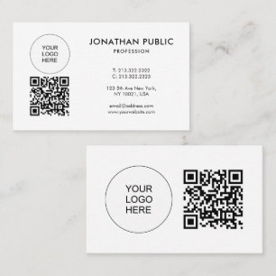 Cartão De Visita Perfil de funcionário do código QR do logotipo de 